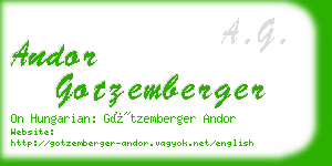 andor gotzemberger business card